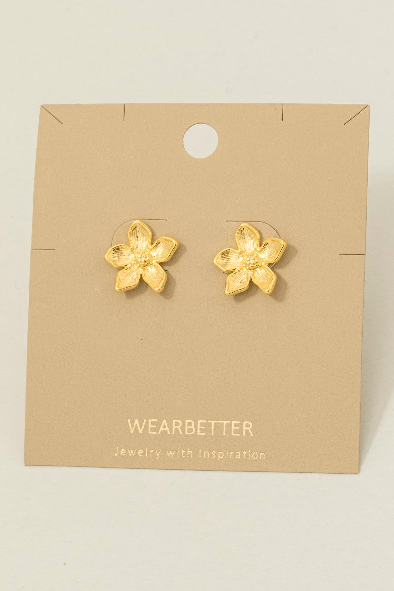 GOLD FLOWER  EARRINGS