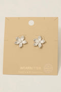 SILVER FLOWER  EARRINGS