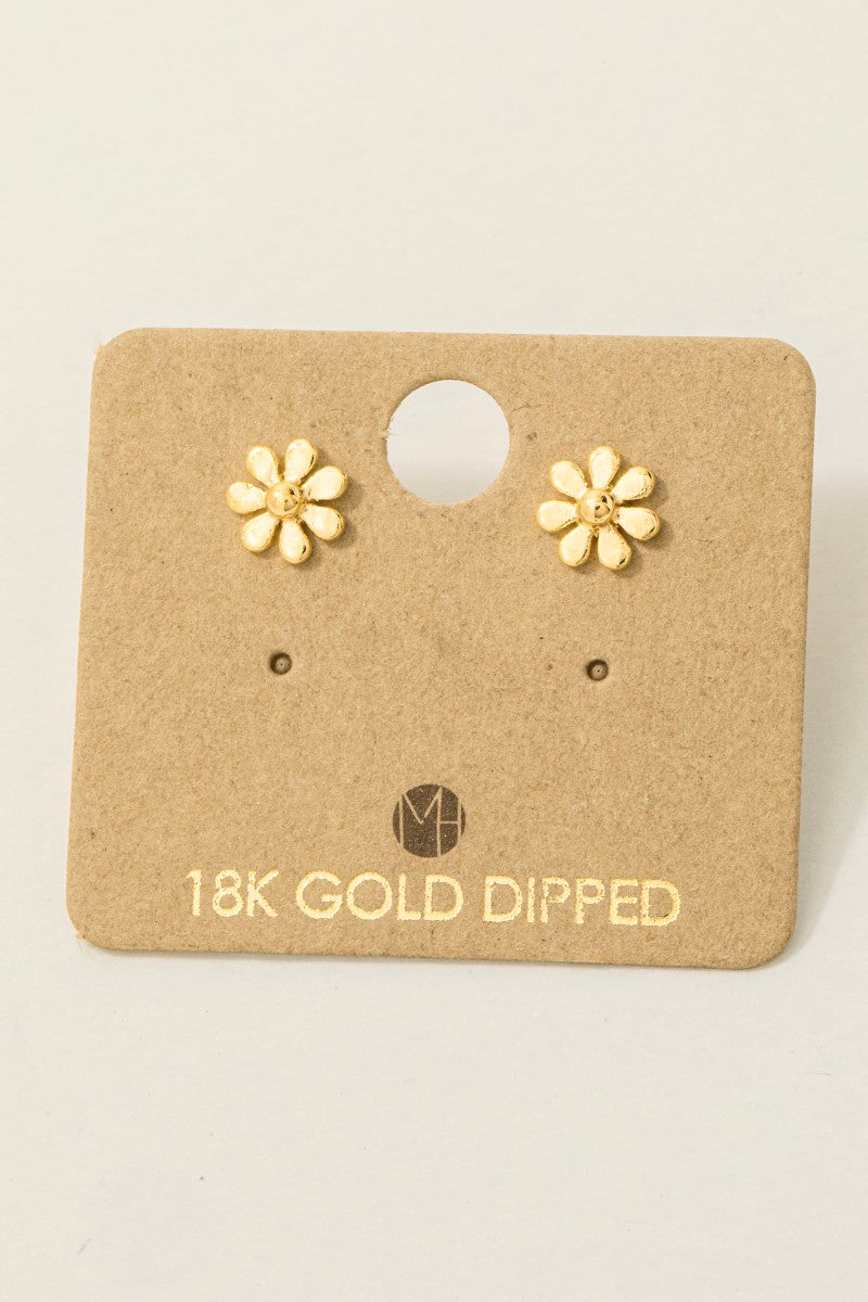 FLOWER GOLD DIPPED EARRINGS