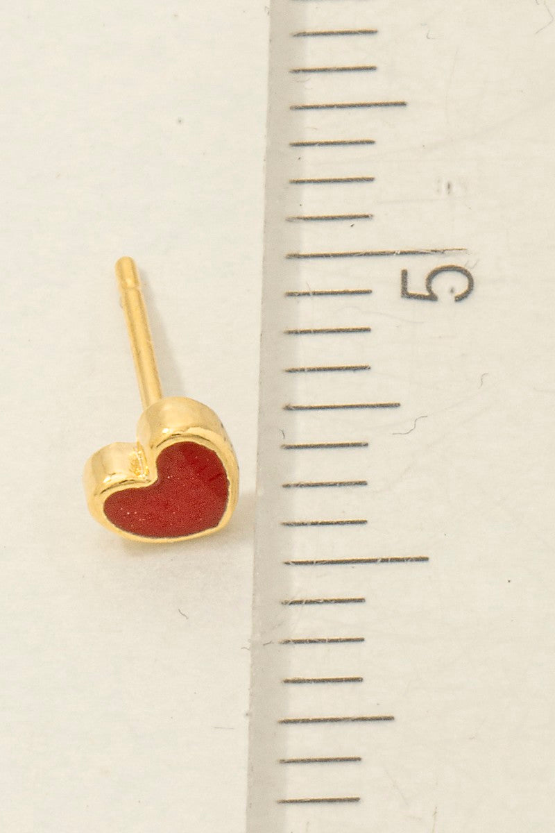 RED HEART GOLD DIPPED EARRINGS