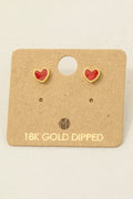 RED HEART GOLD DIPPED EARRINGS