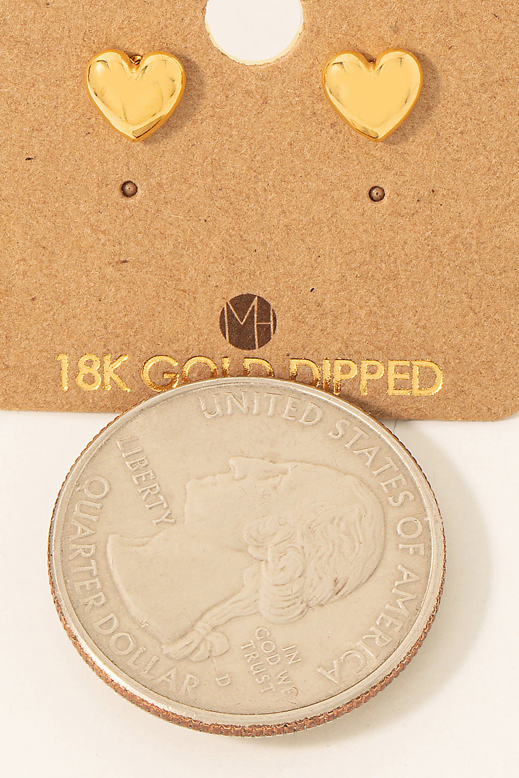 GOLD DIPPED HEART EARRINGS