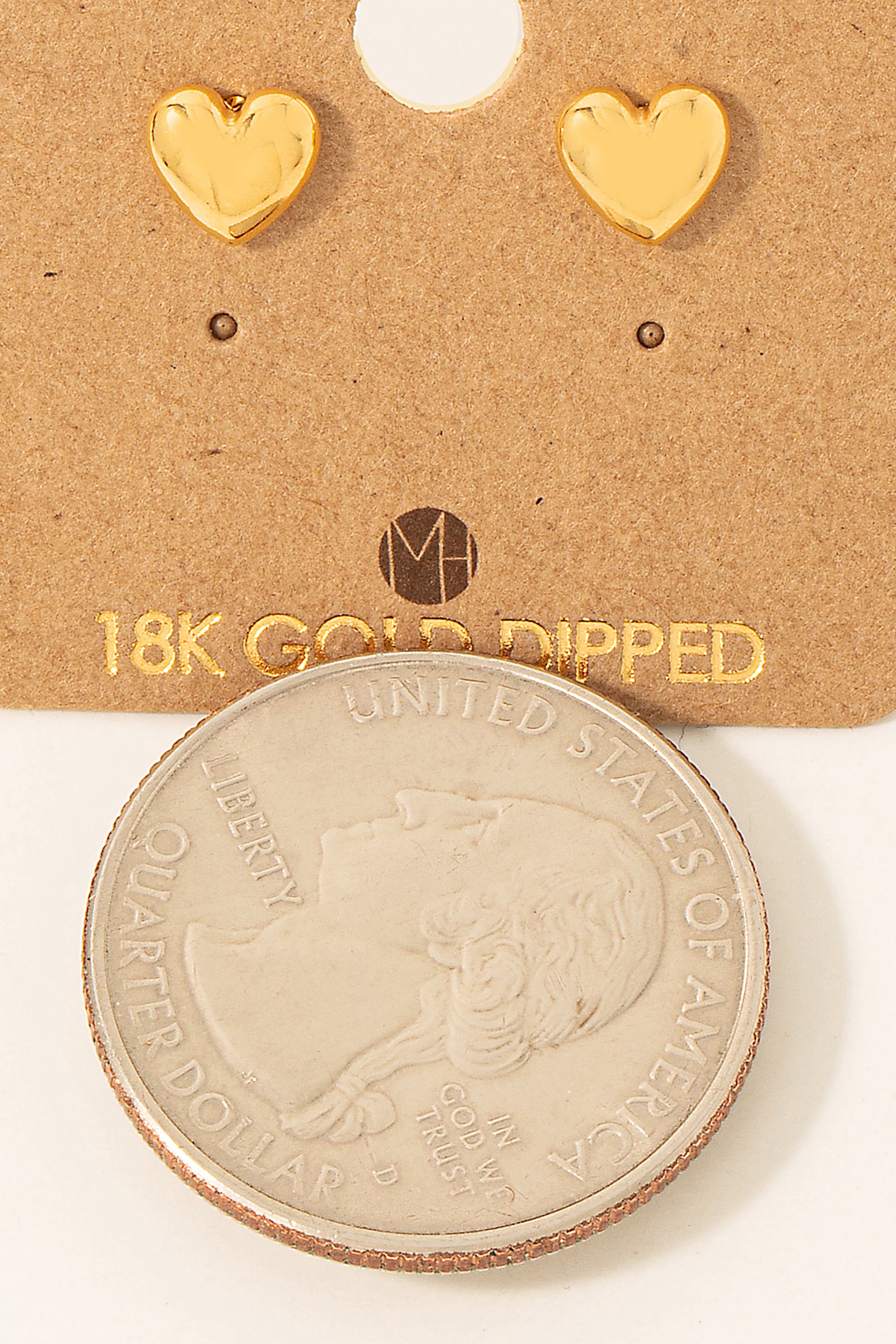 GOLD DIPPED HEART EARRINGS