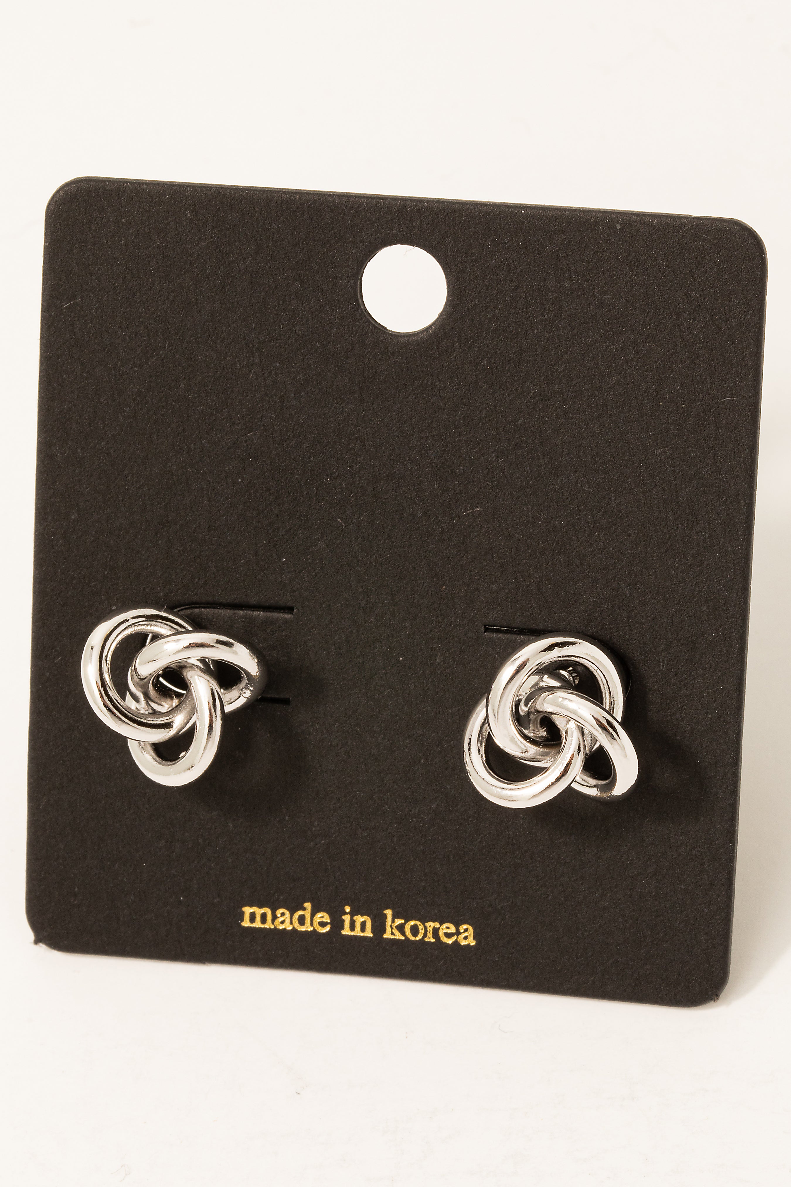 SILVER KNOT EARRINGS
