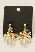 CLEAR ACRYLIC GOLD DANGLE EARRINGS