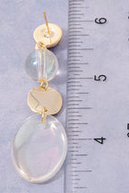 CLEAR ACRYLIC GOLD DANGLE EARRINGS