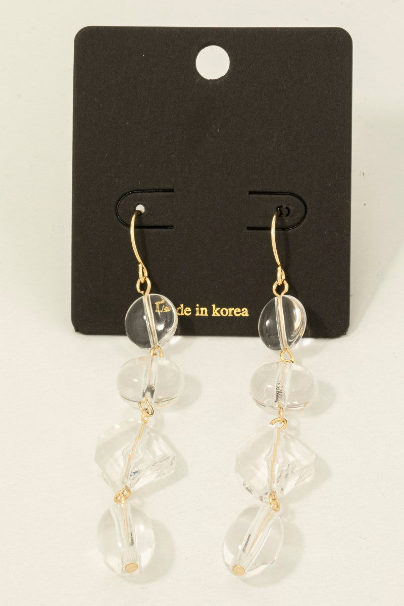 CLEAR ACRYLIC DANGLE EARRINGS