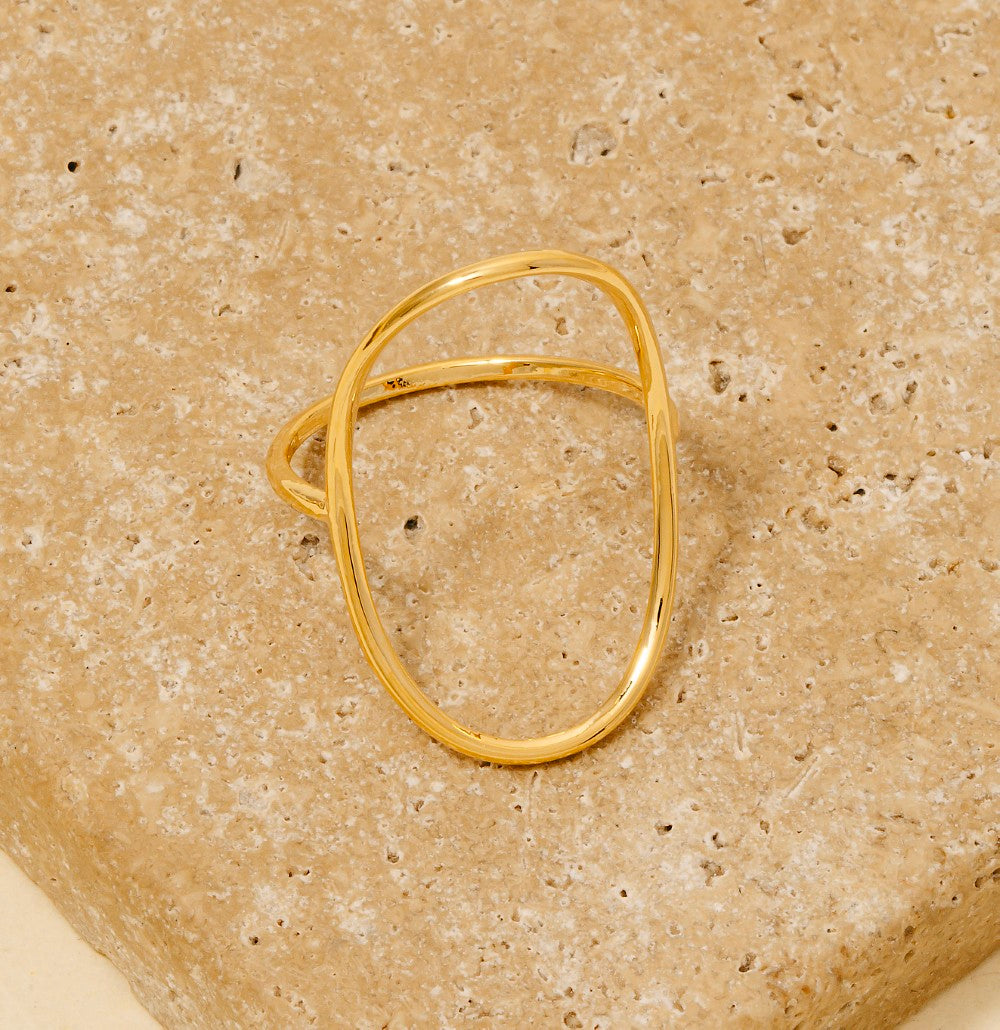 Gold Oval Cut Out Ring