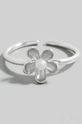 PEARL FLOWER SILVER RING