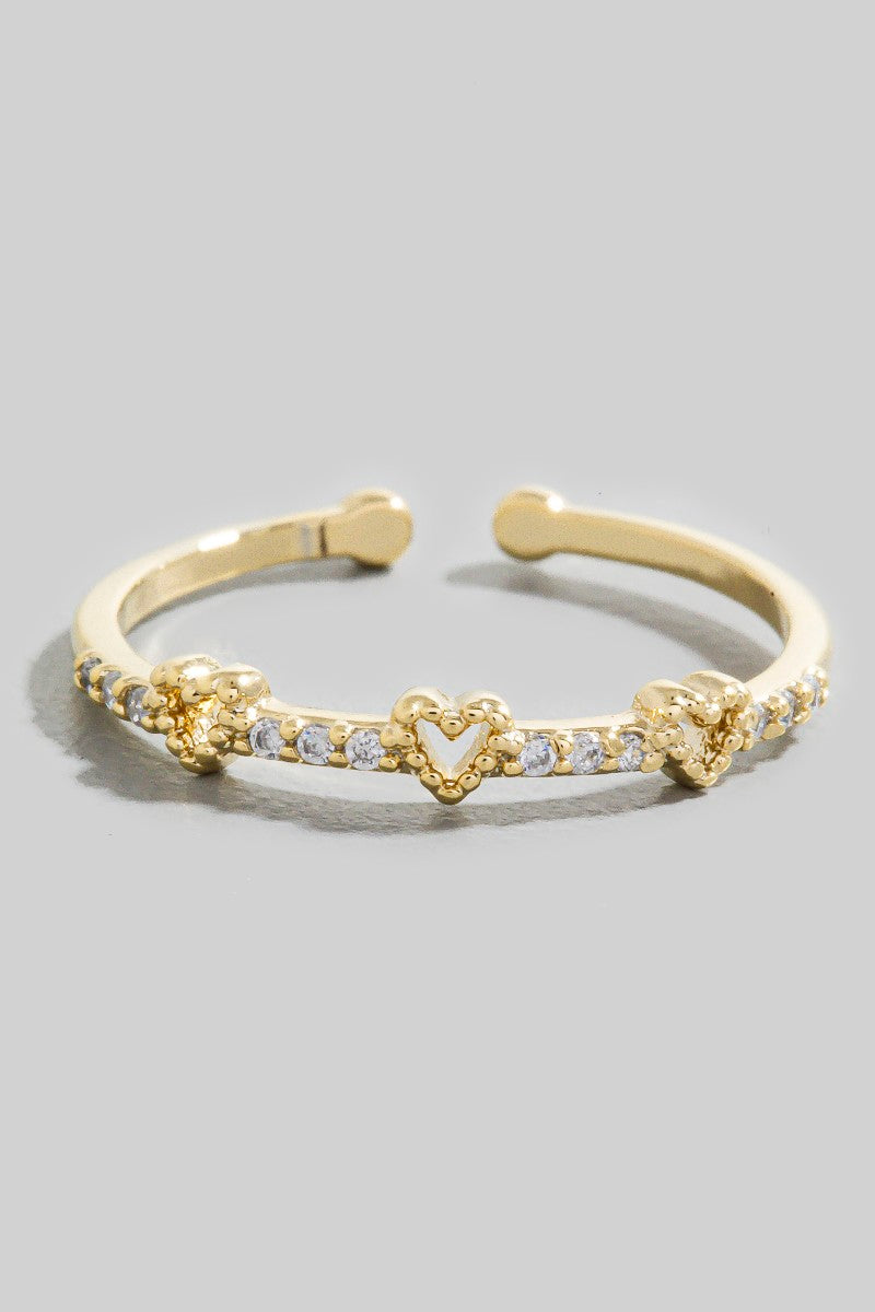 3 HEARTS GOLD RING