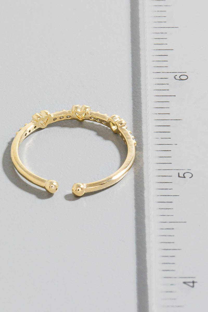 3 HEARTS GOLD RING