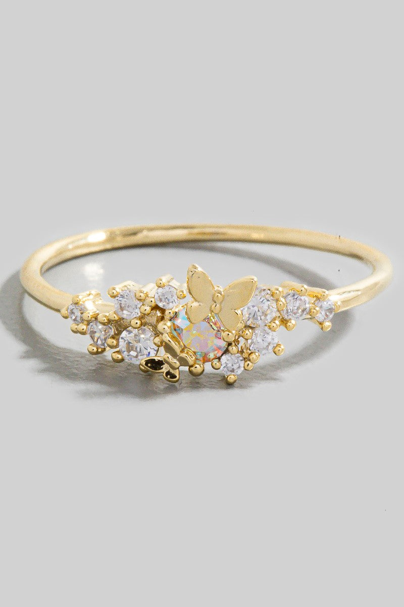 GOLD BUTTERFLY RING