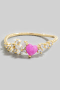 PINK HEART GOLD RING