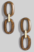 WOOD DROP EARRINGS