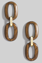 WOOD DROP EARRINGS