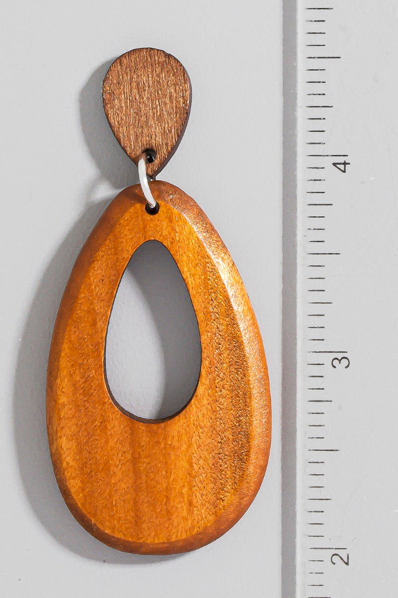 TEARDROP WOOD EARRINGS