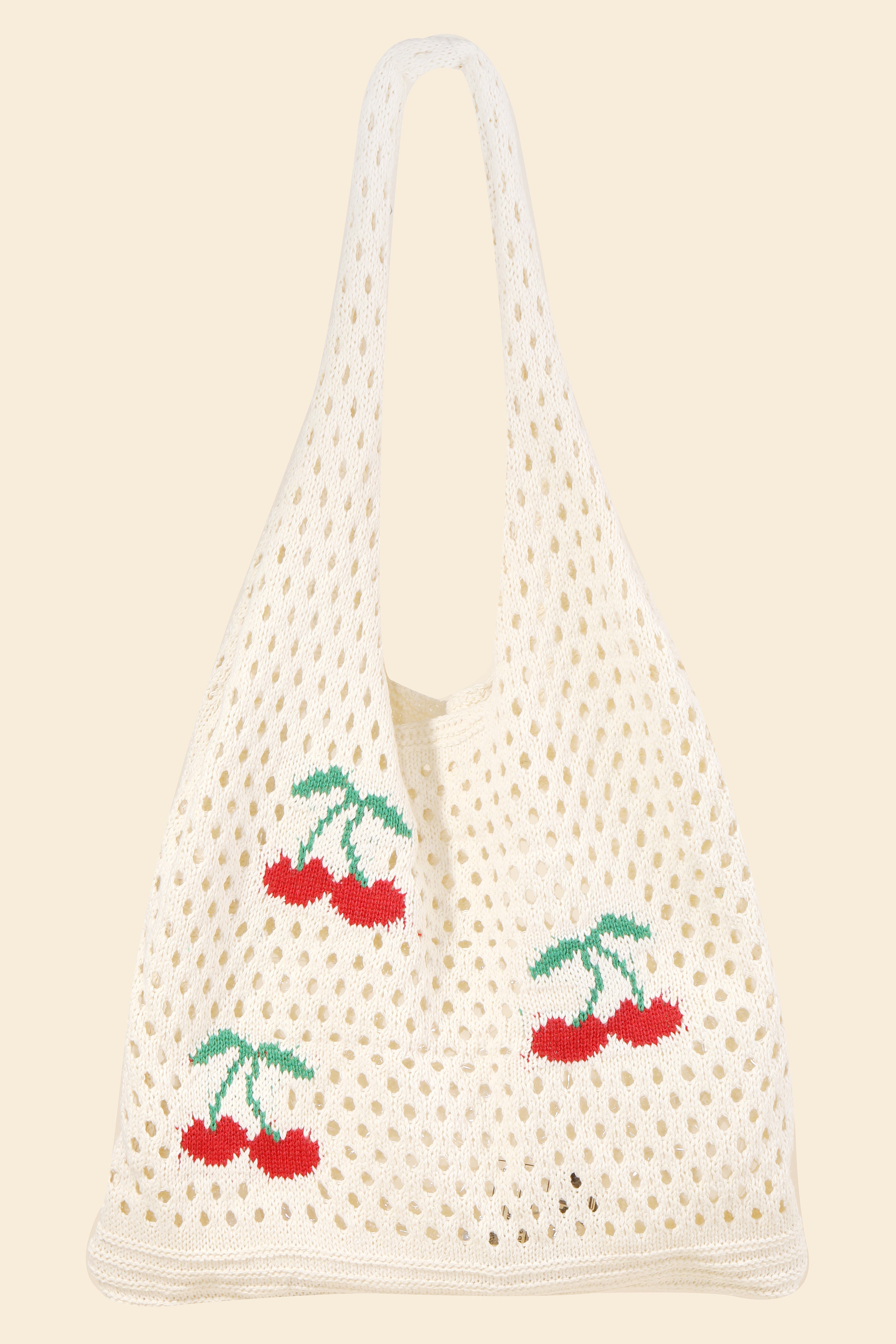 CHERRY CROCHET TOTE BAG