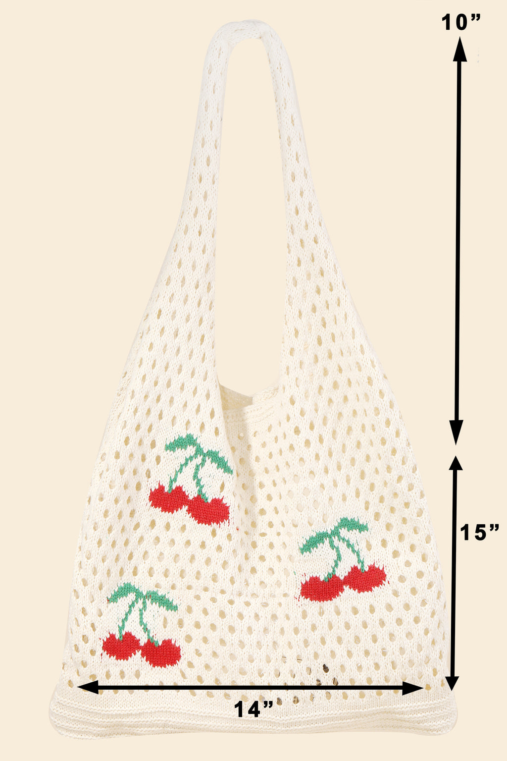 CHERRY CROCHET TOTE BAG