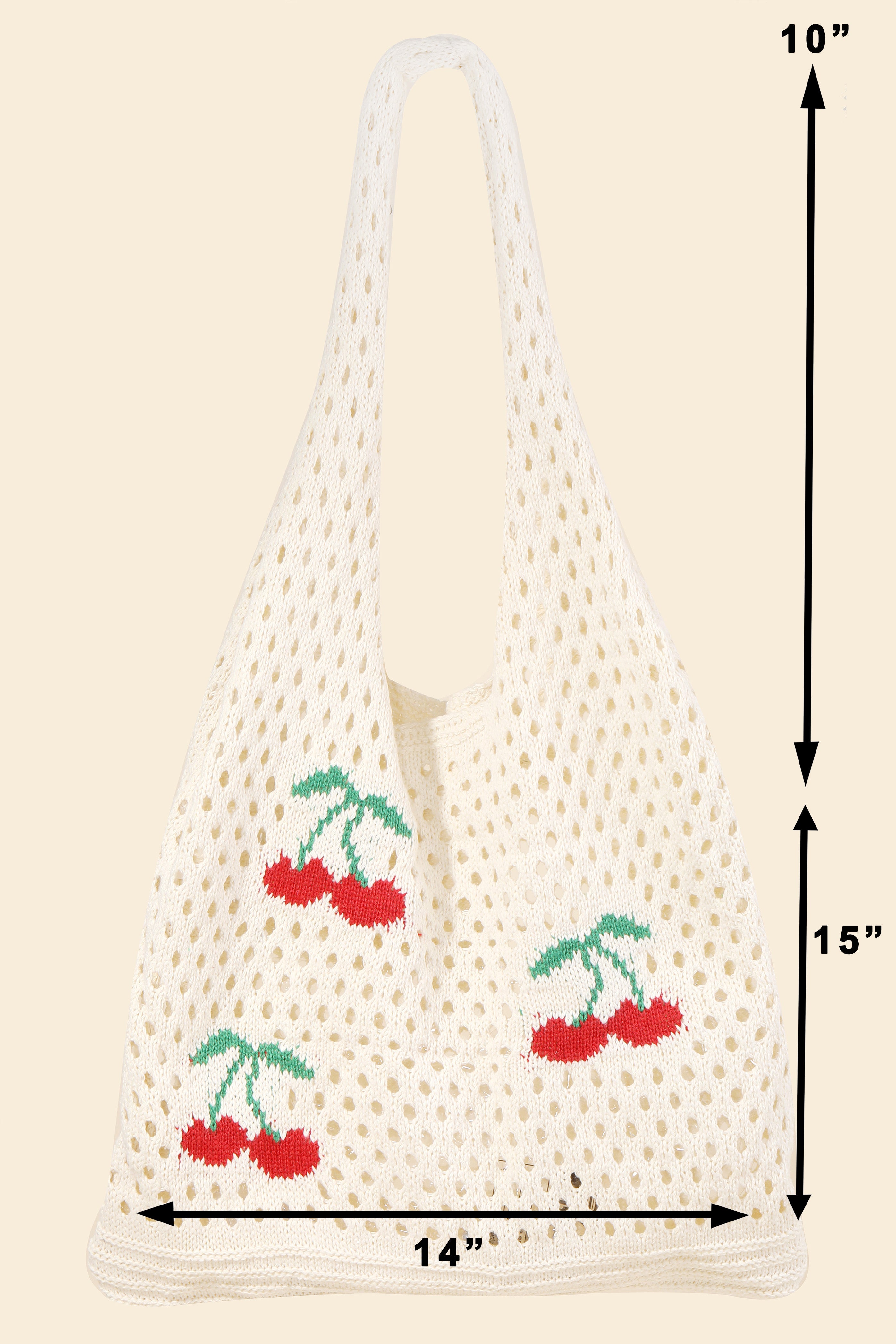 CHERRY CROCHET TOTE BAG