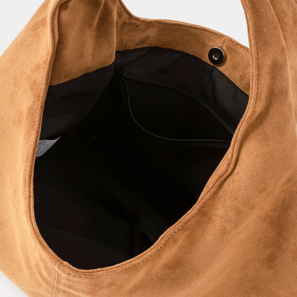BROWN SUEDE BOHO SHOULDER BAG