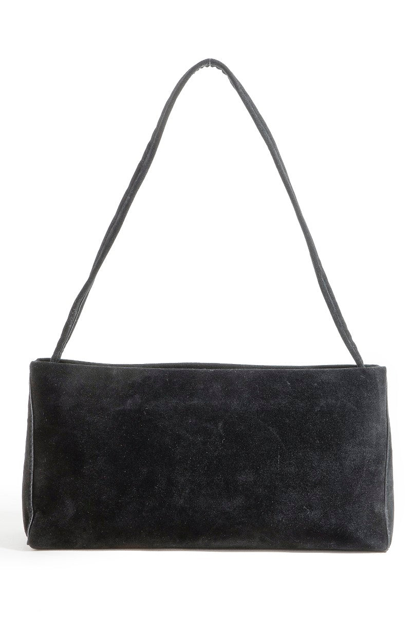 BLACK SUEDE RECTANGLE BAG