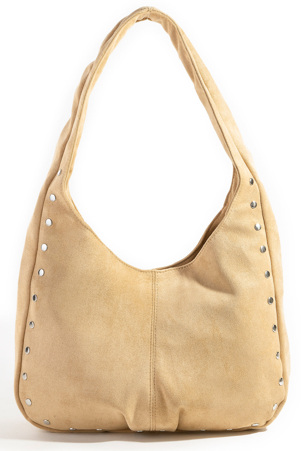 TAN SUEDE SHOULDER BAG WITH STUDS (Copy)