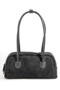 BLACK SUEDE BAGUETTE BAG
