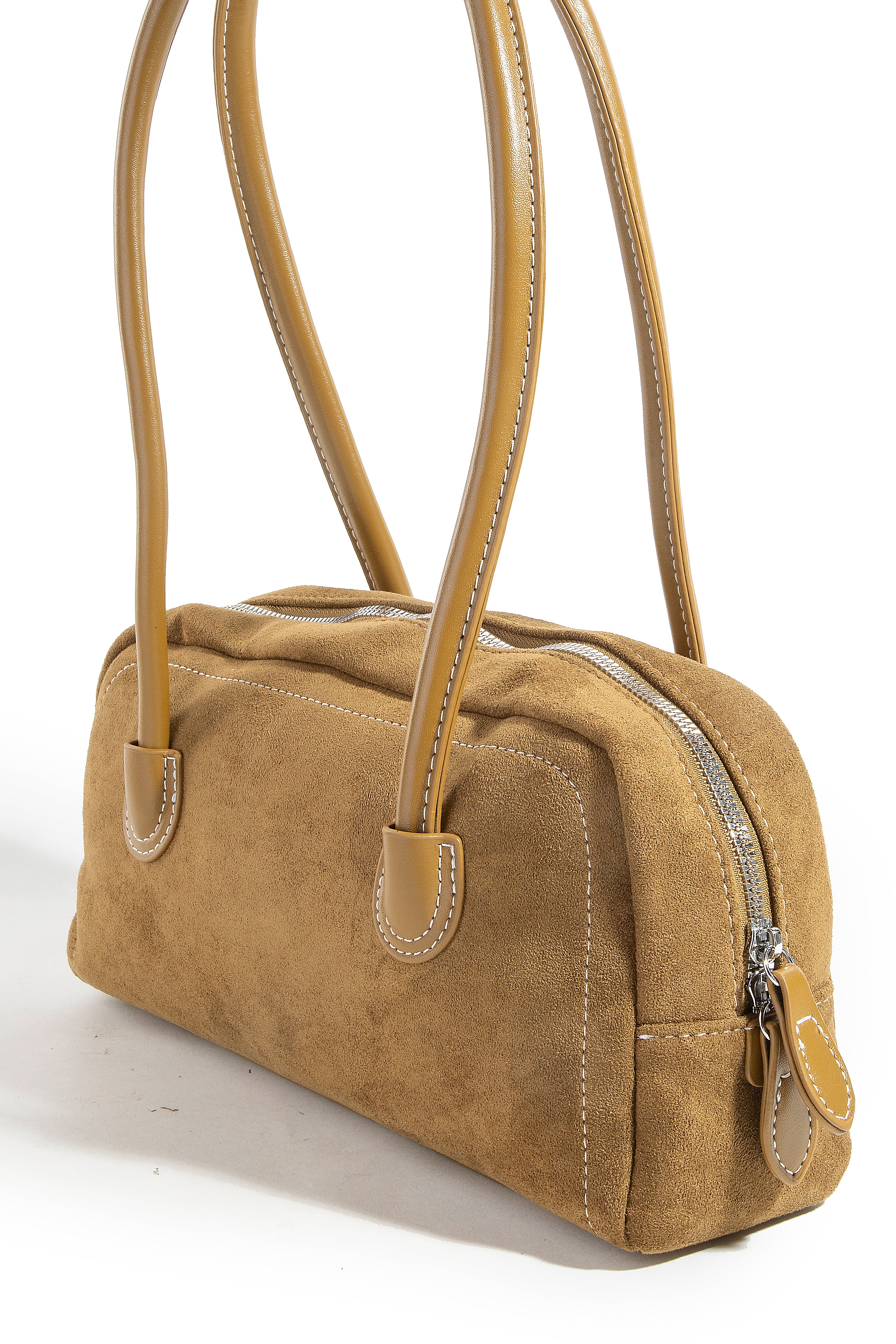 BROWN SUEDE BAGUETTE BAG