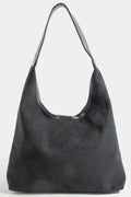 BLACK SUEDE SHOULDER BAG
