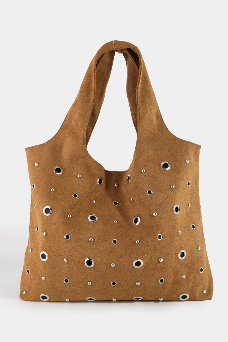 BROWN EYELID TOTE BAG