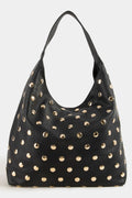 FRONT STUD BLACK HANDBAG