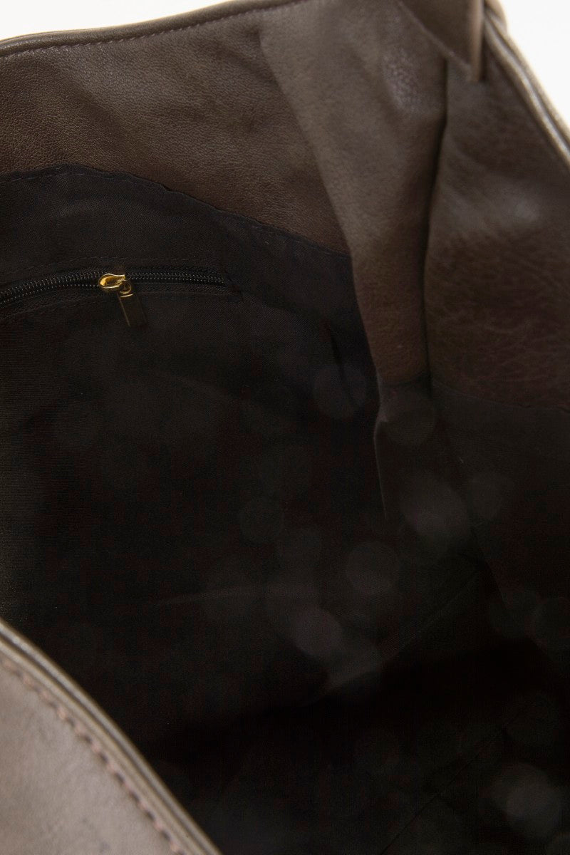 FRONT STUD CHOCO HANDBAG