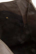 FRONT STUD BROWN HANDBAG