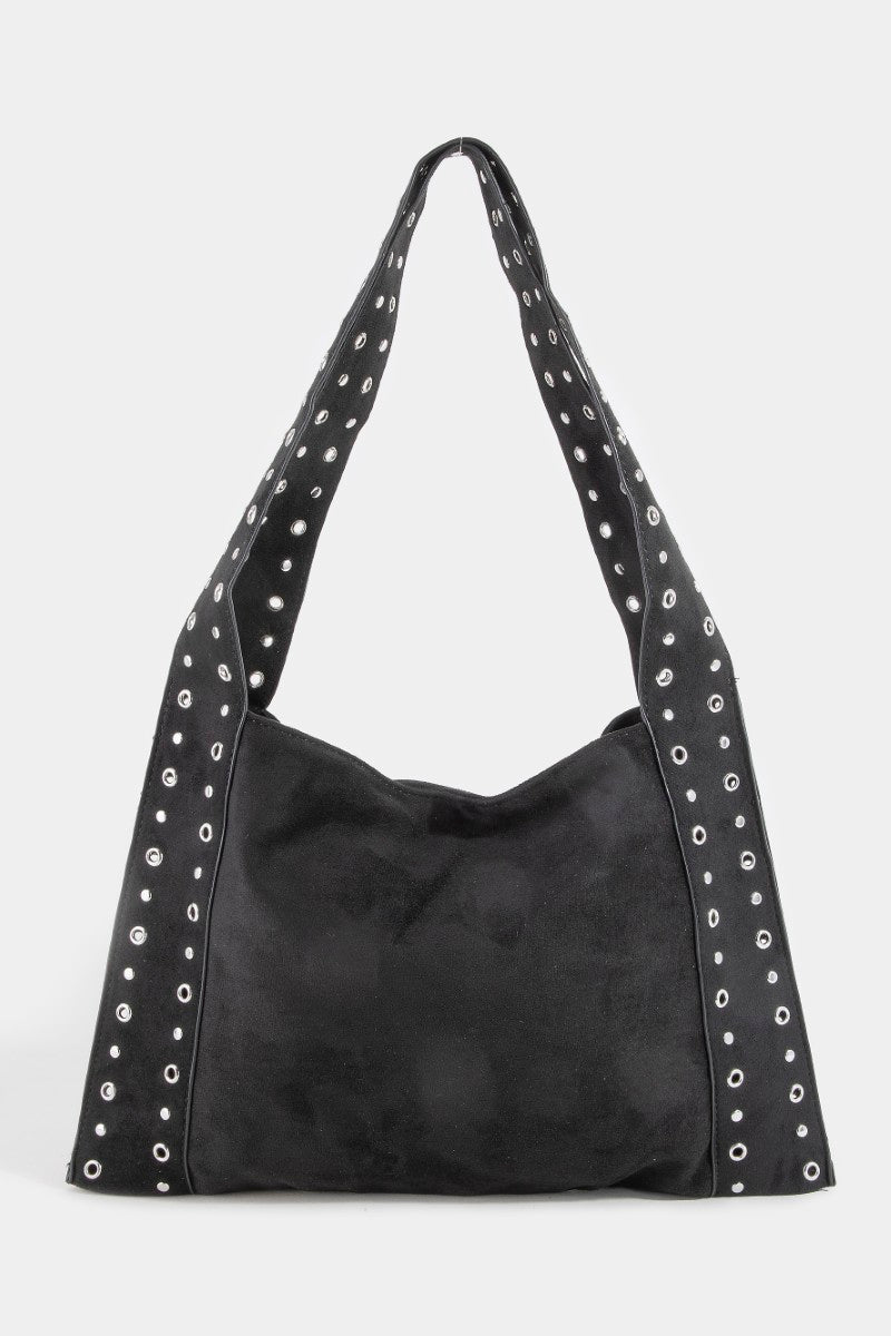 BLACK STUD TOTE BAG