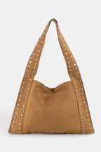 BROWN STUD TOTE BAG