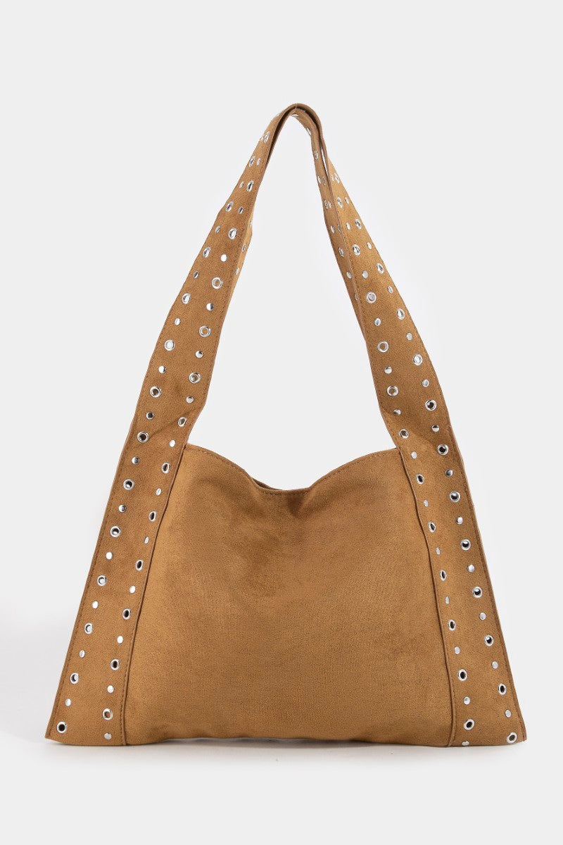 BROWN STUD TOTE BAG