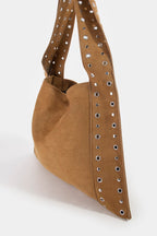 BROWN STUD TOTE BAG