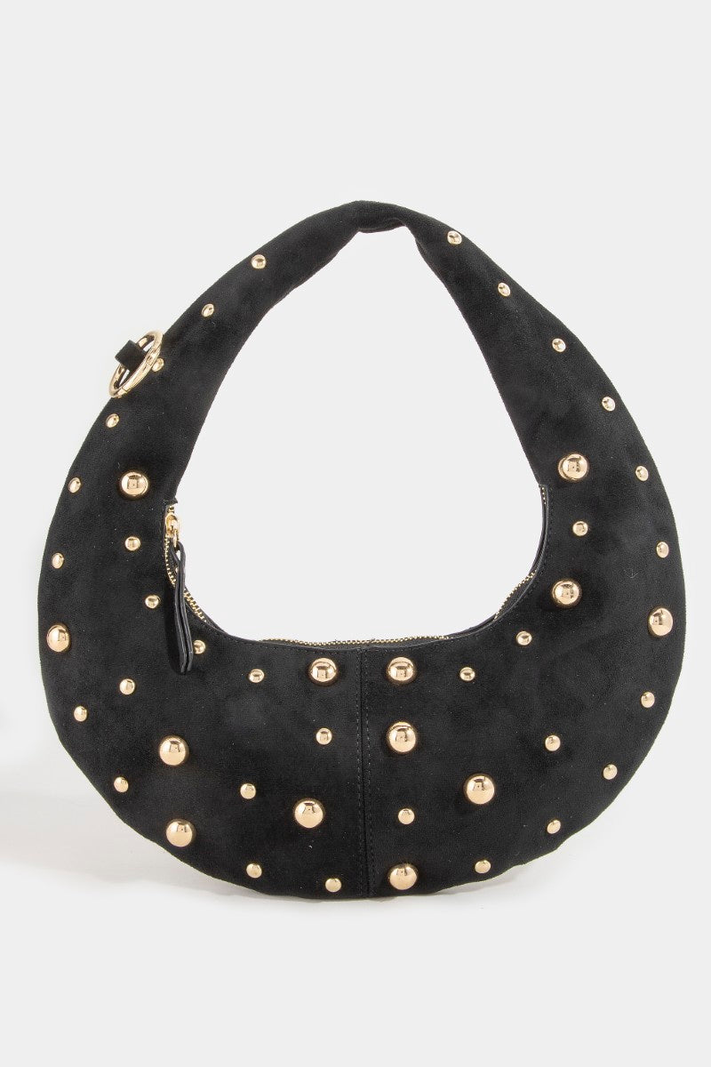 GOLD STUDS BLACK BAG