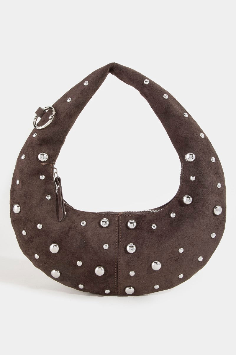 SILVER STUDS CHOCO BAG