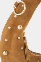 GOLD STUDS BROWN BAG