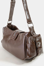 CHOCO SILVER BELT STUD SHOULDER BAG