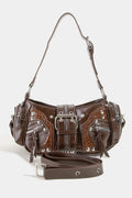 CHOCO SILVER BELT STUD SHOULDER BAG