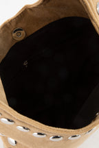 KHAKI TOTE BAG WITH STUDS