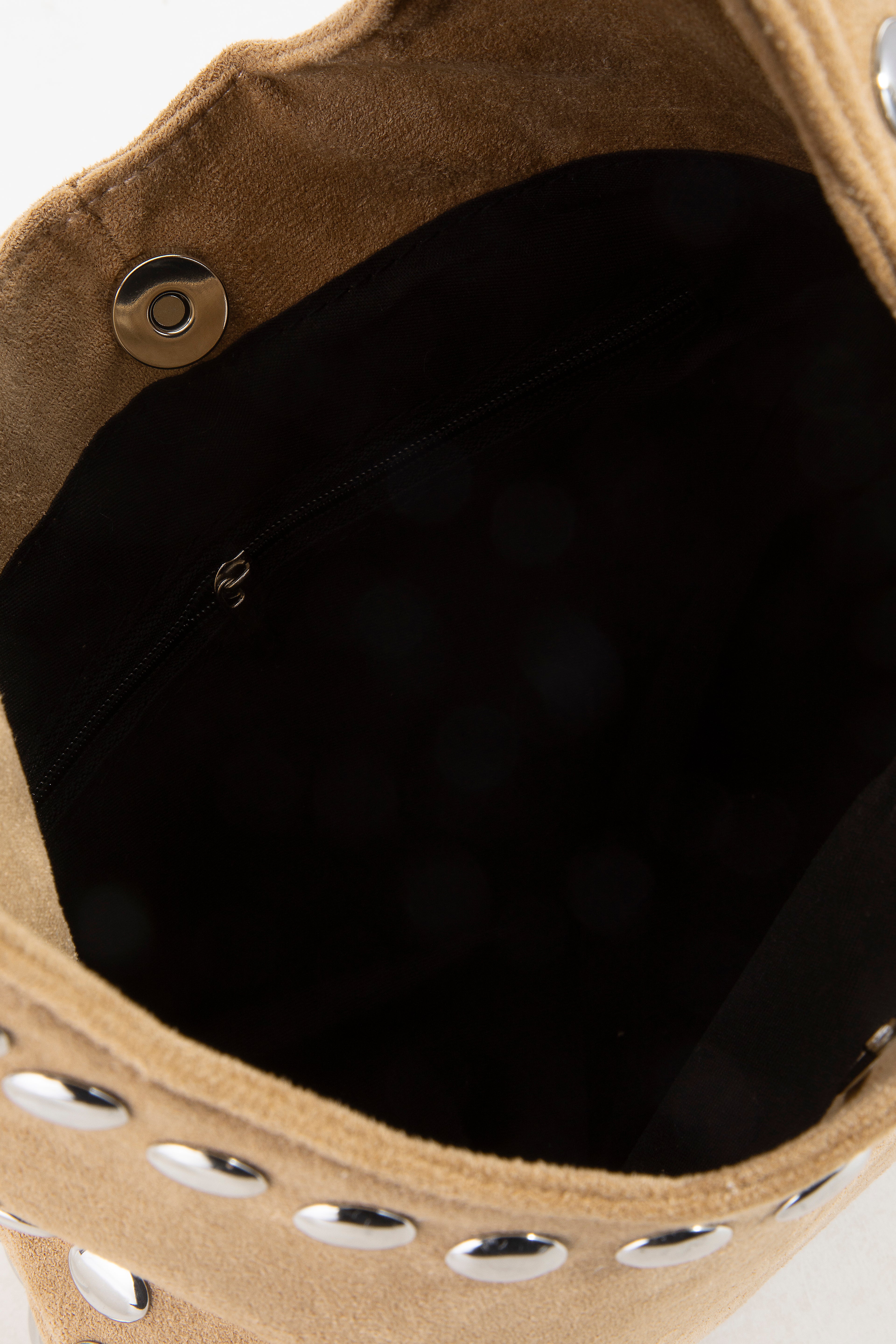 KHAKI TOTE BAG WITH STUDS