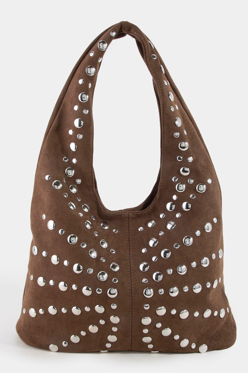 CHOCO FRONT STUD TOTE BAG