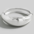 SILVER ROUND METAL BANGLE