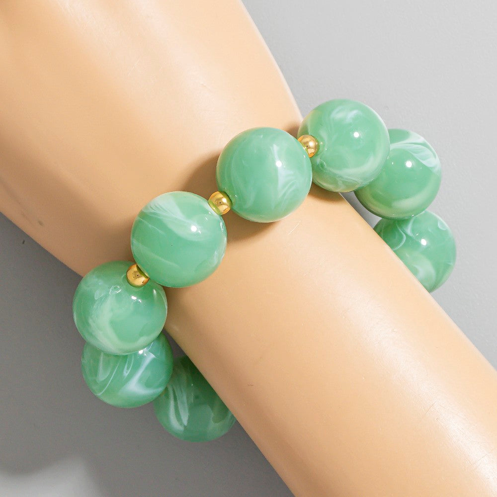 ROUND MARBLE ACRYLIC BRACELET
