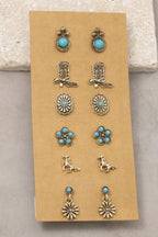 GOLD WESTERN SET EARRINGS