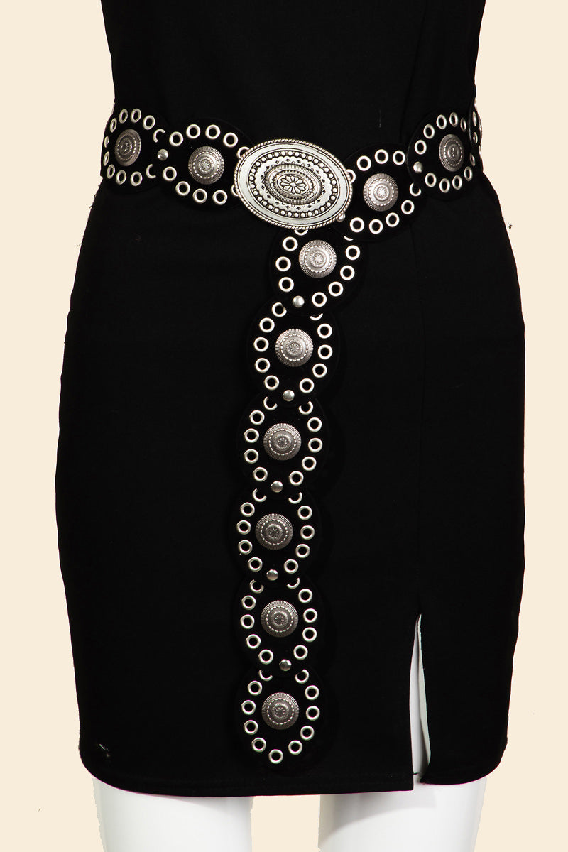 SILVER BLACK OVAL DISK BELT