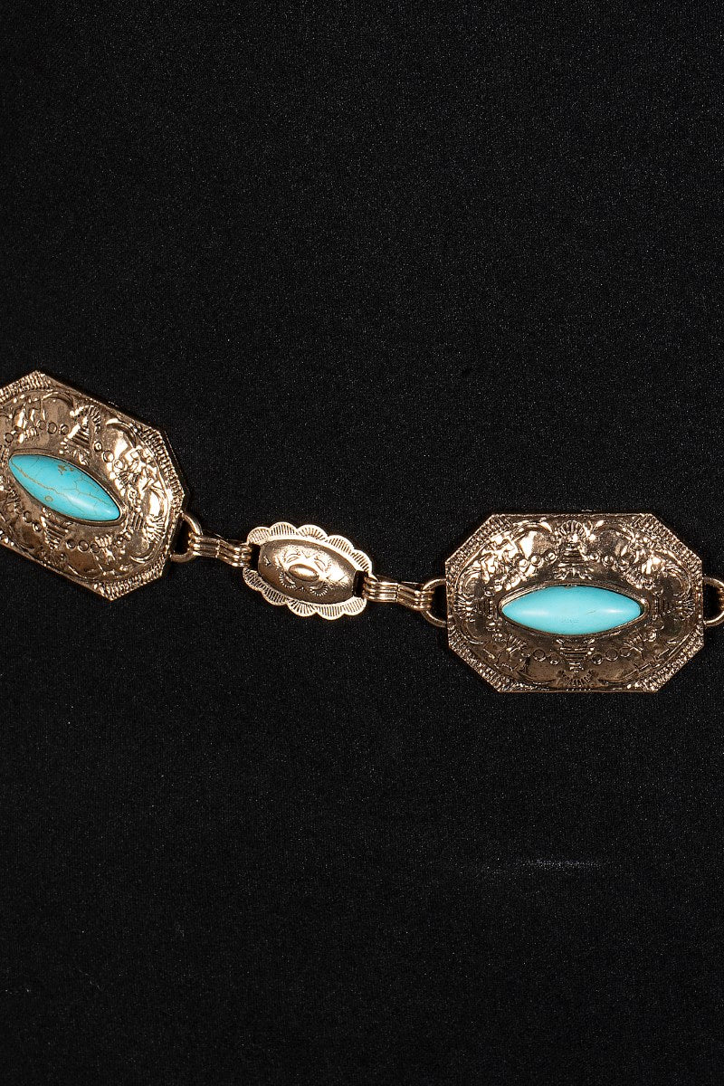 Gold Western Concho Chain Belt